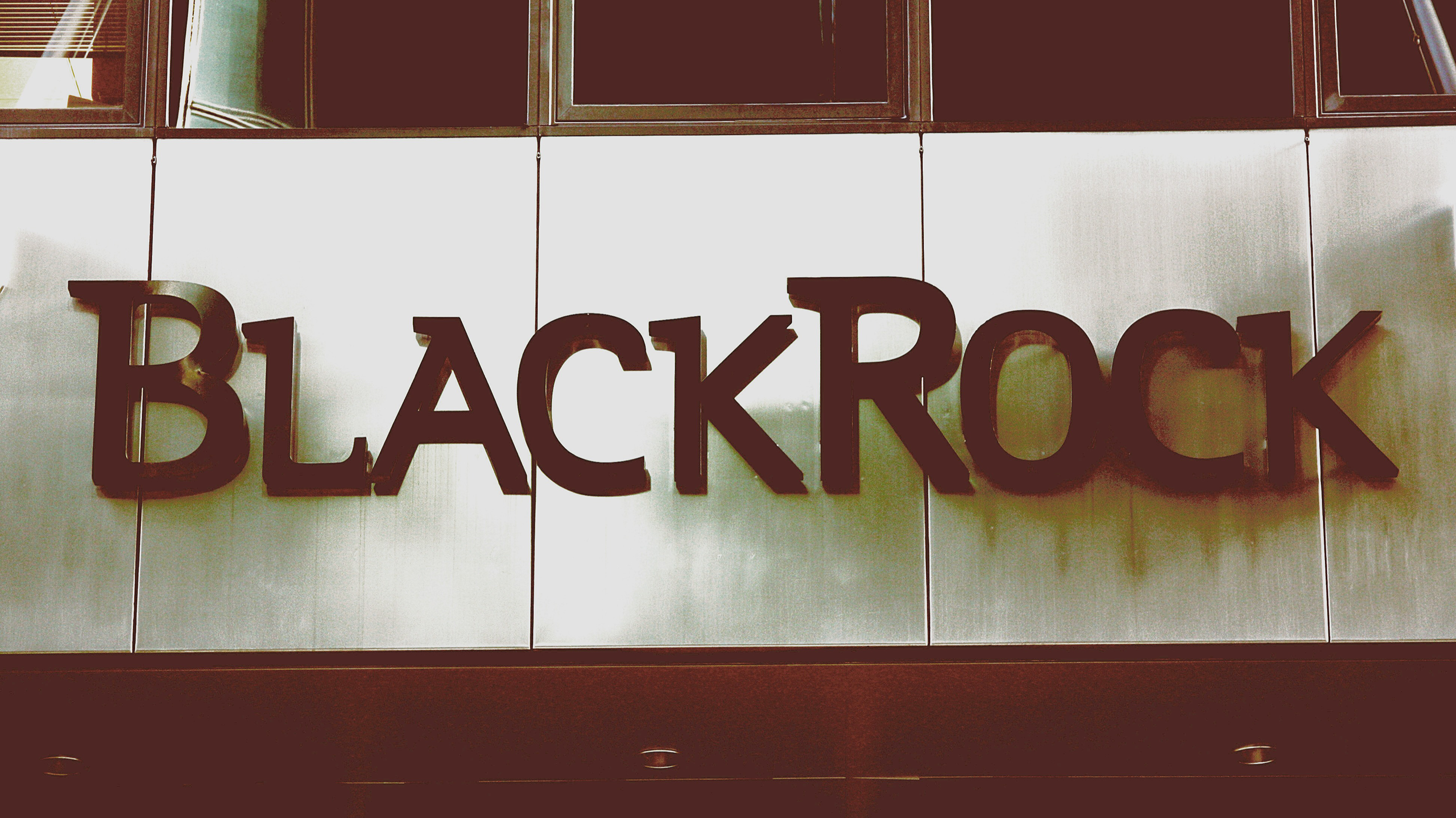 Photo of BlackRock logo on building