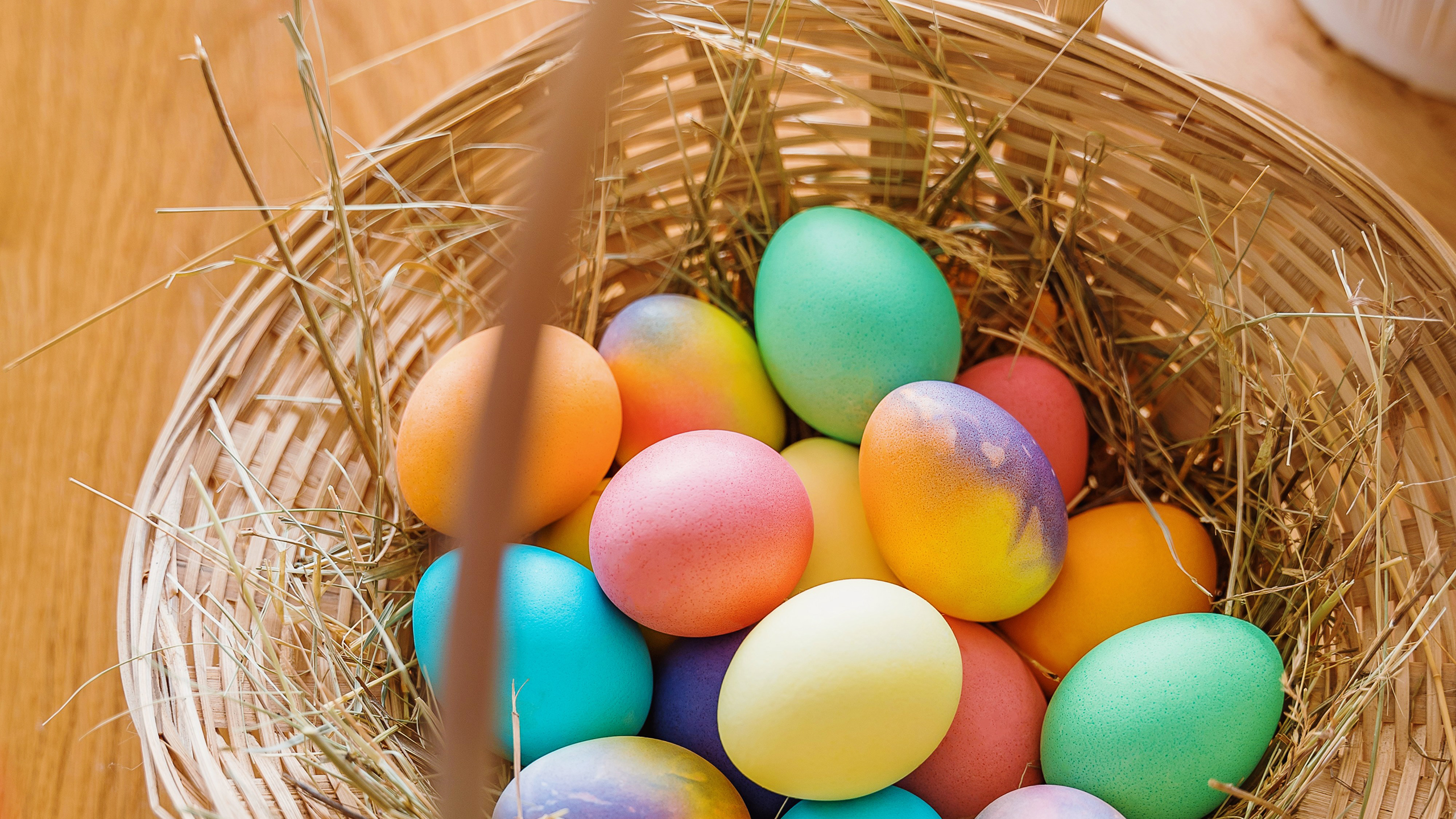 Photo of Easter eggs in a basket