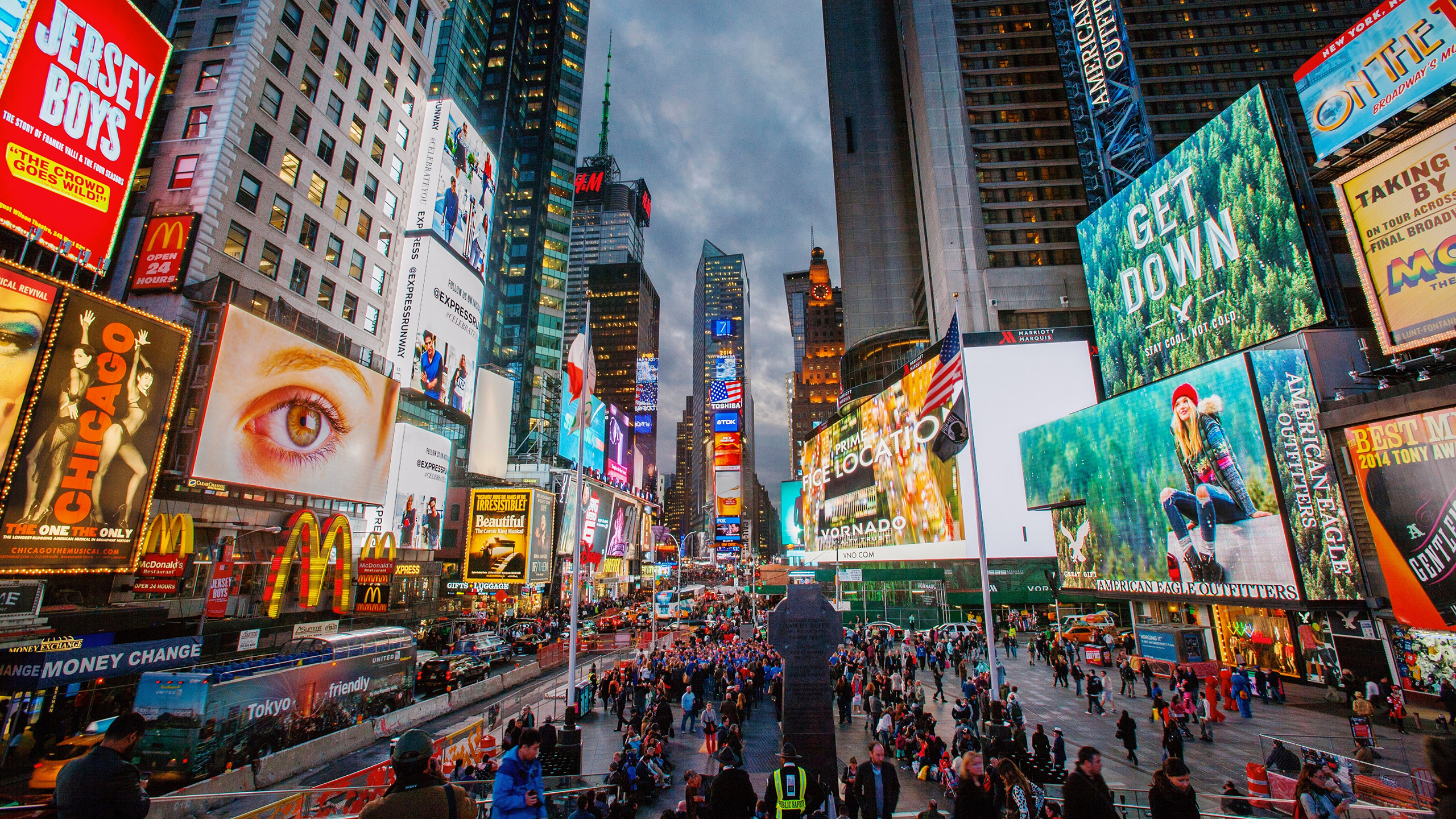 Photo of billboards in Times Square