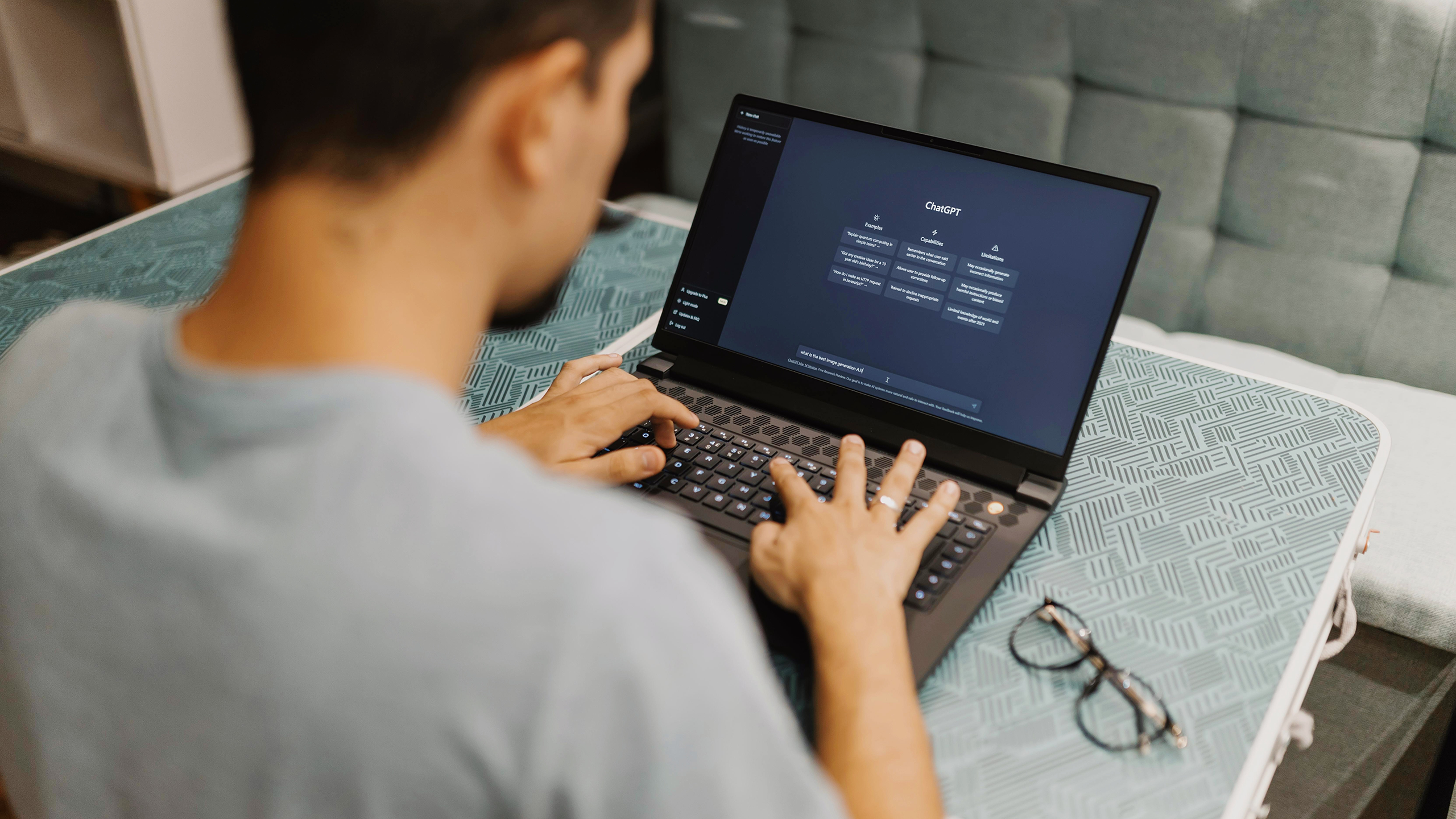 Photo of a person using ChatGPT