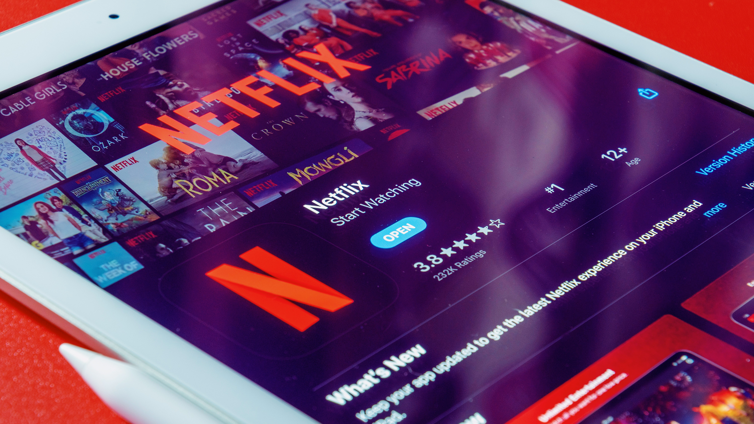Photo of the Netflix app on an iPad