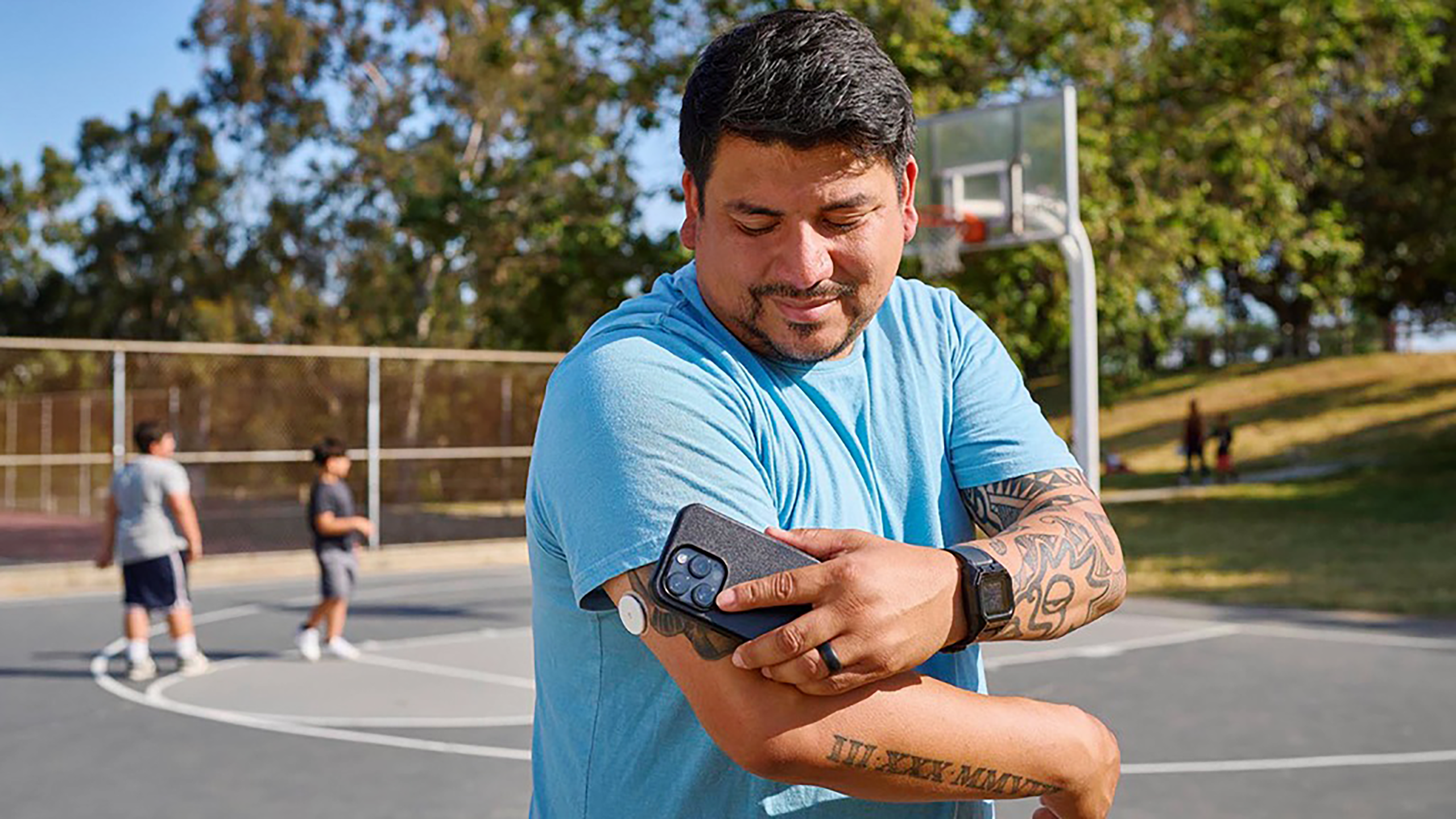 Photo of a person using an Omada Health device