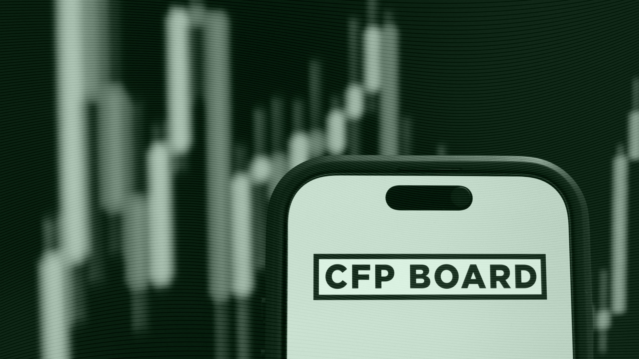 Photo of the CFP Board logo on an iPhone