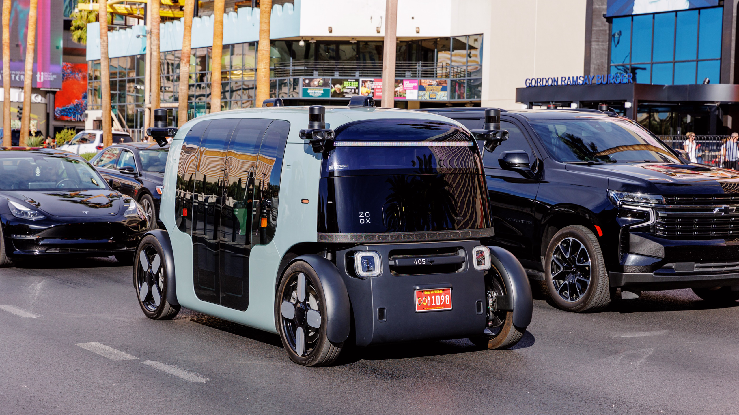 Photo of a Zoox robotaxi