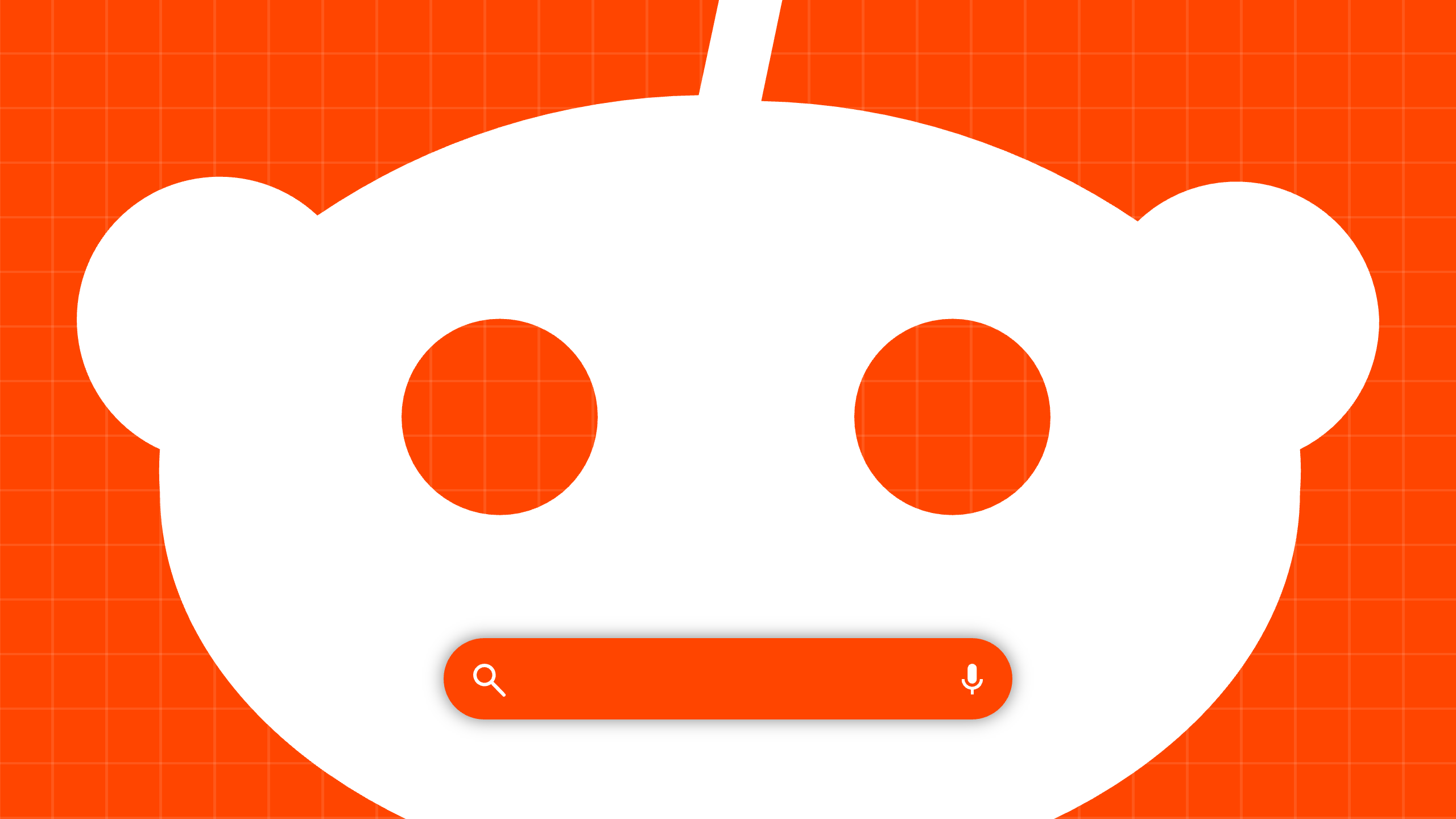 Photo illustration of the Reddit logo with the mouth as a search bar