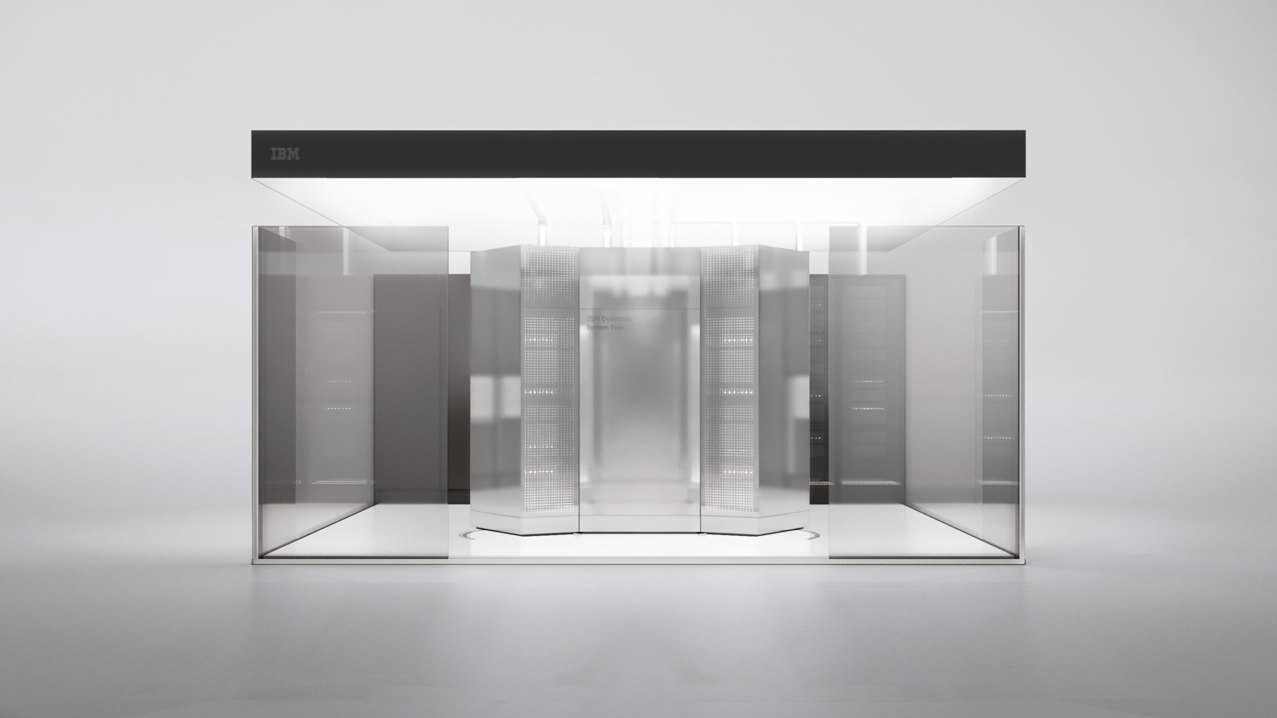 An IBM Quantum System Two computer is shown.