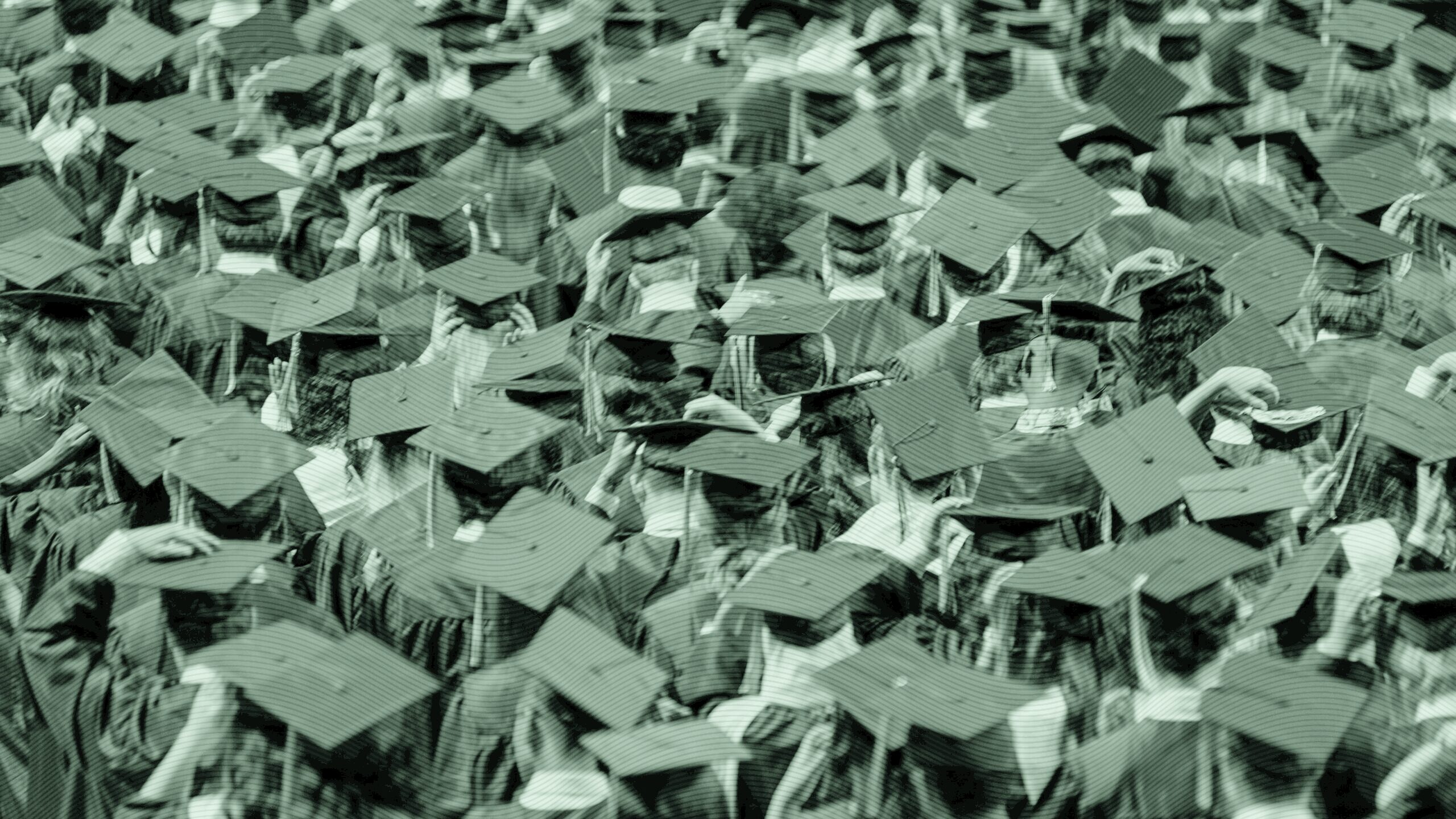 A group of students at a graduation.