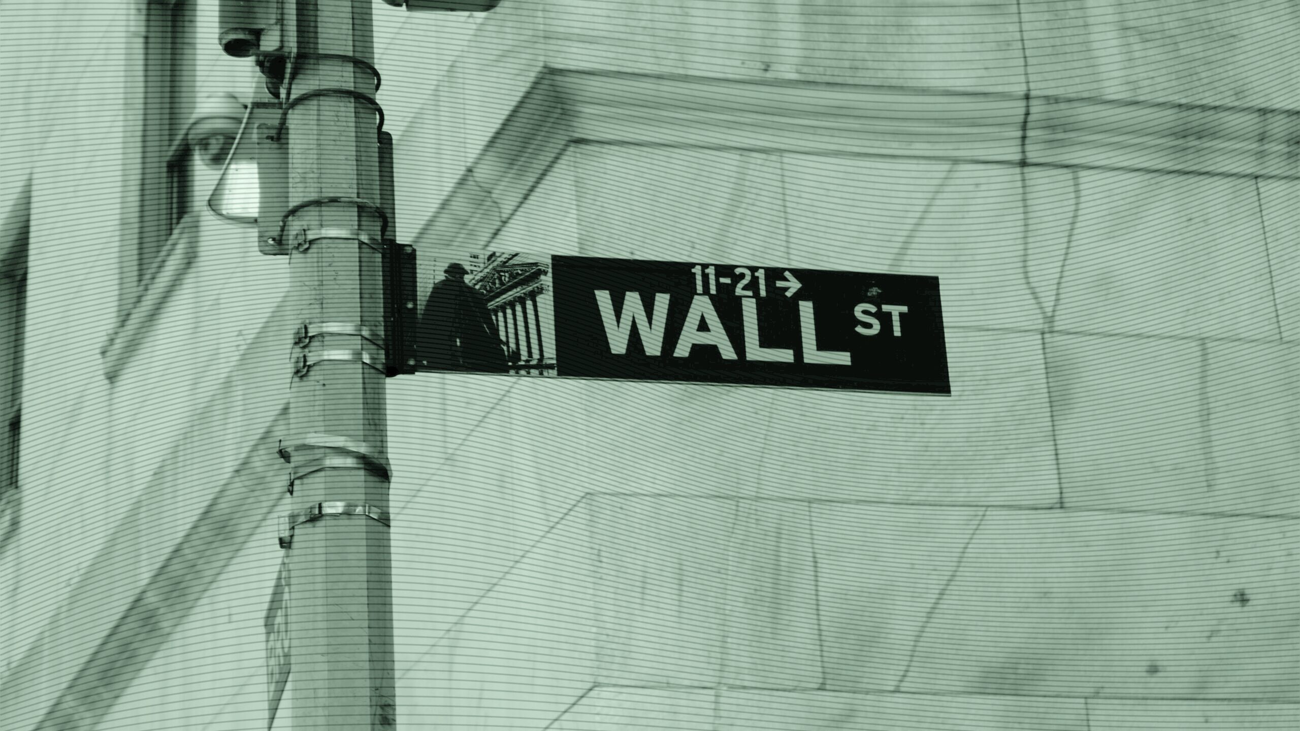 A Wall Street street sign.