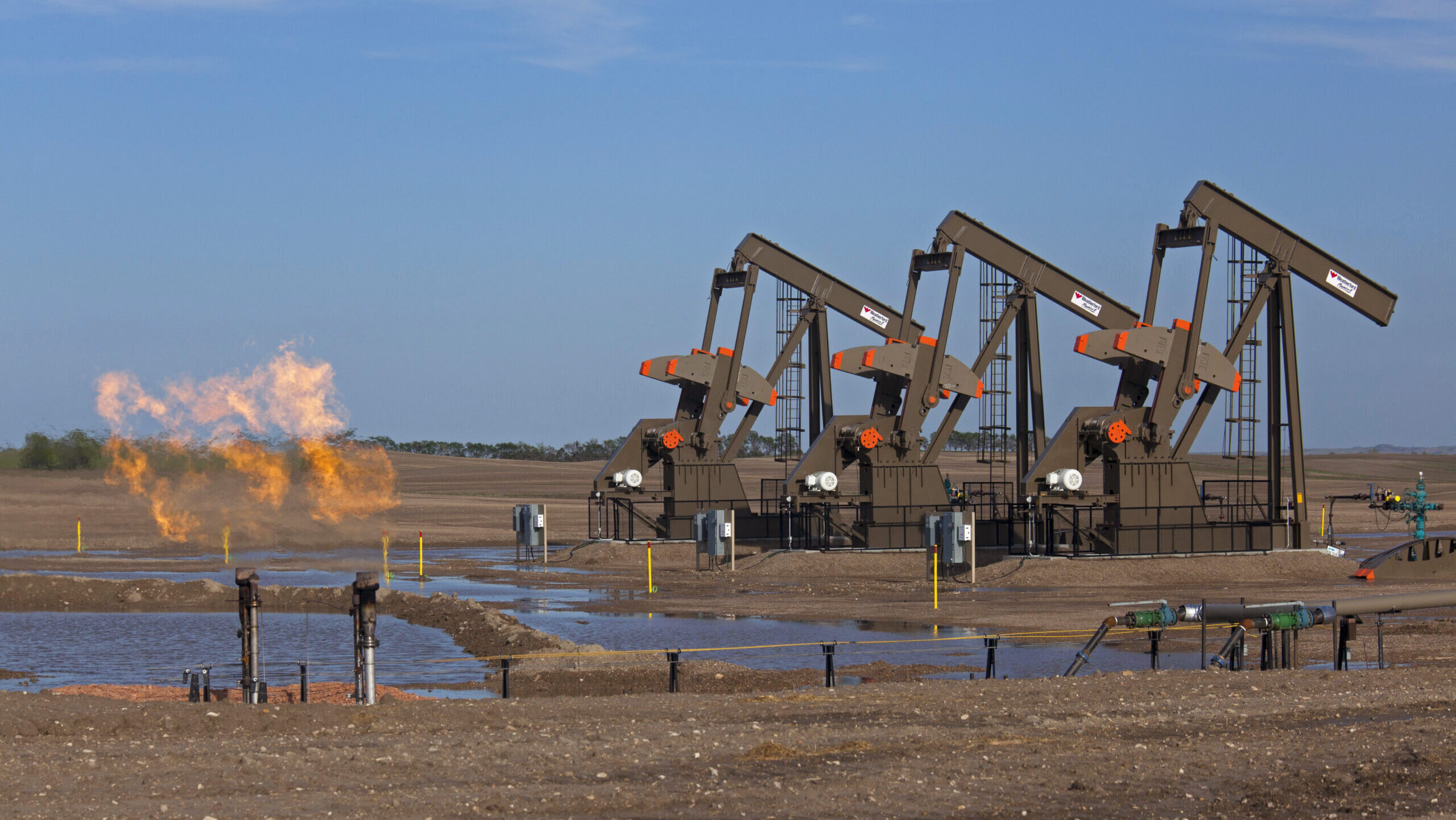Photo of oil pumps.