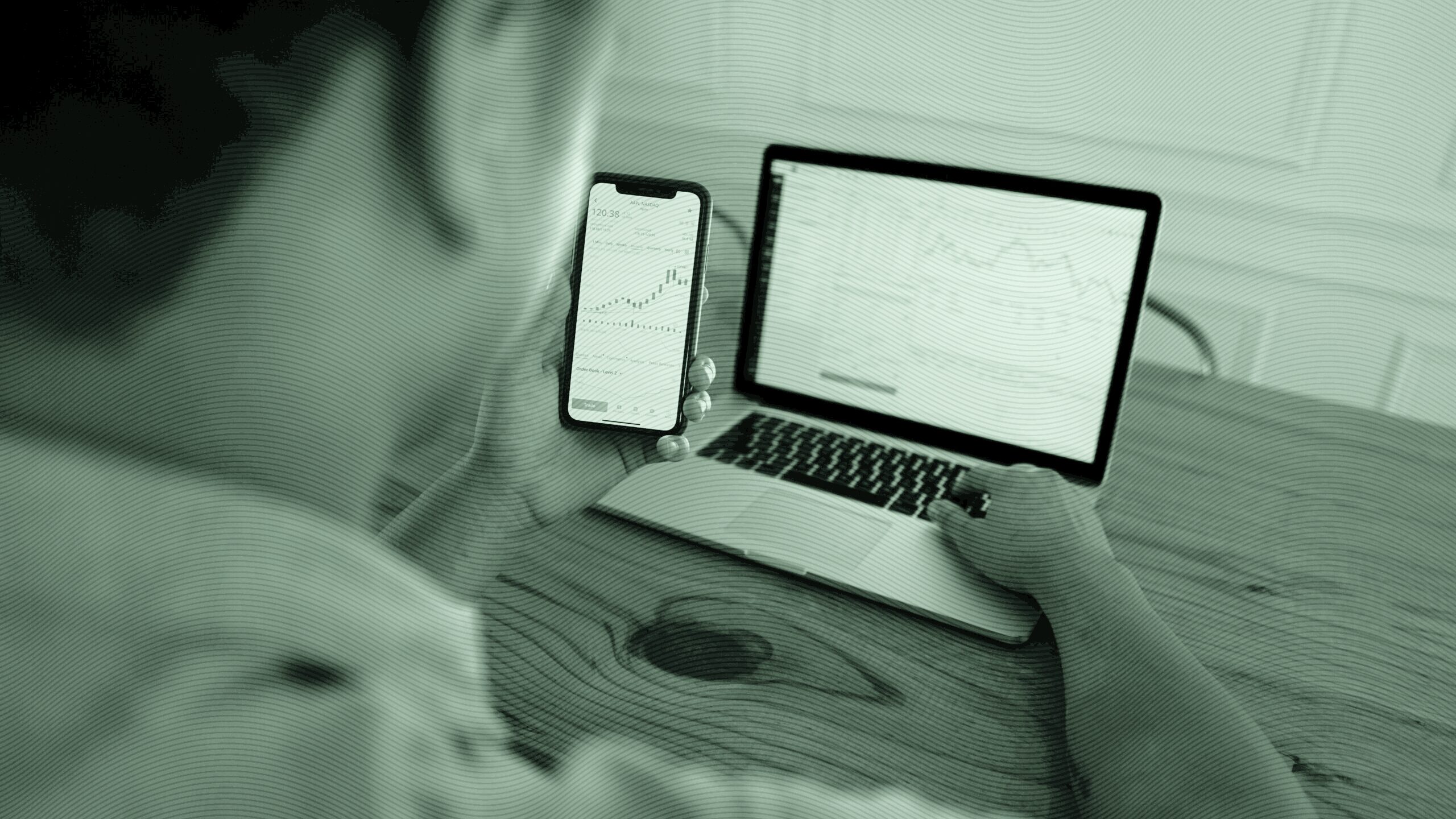 An person looking over their investments.