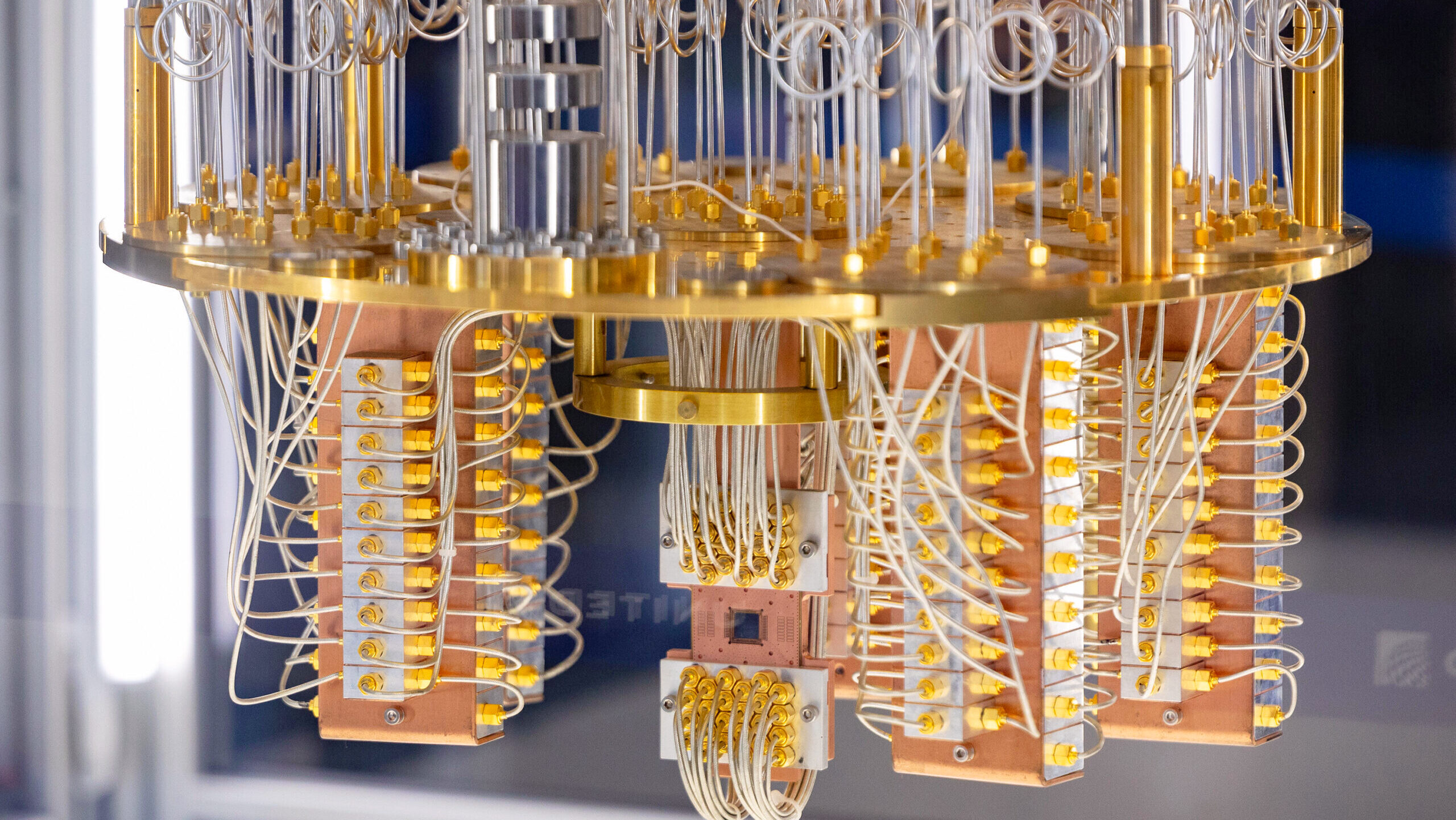 Photo of quantum computing hardware.