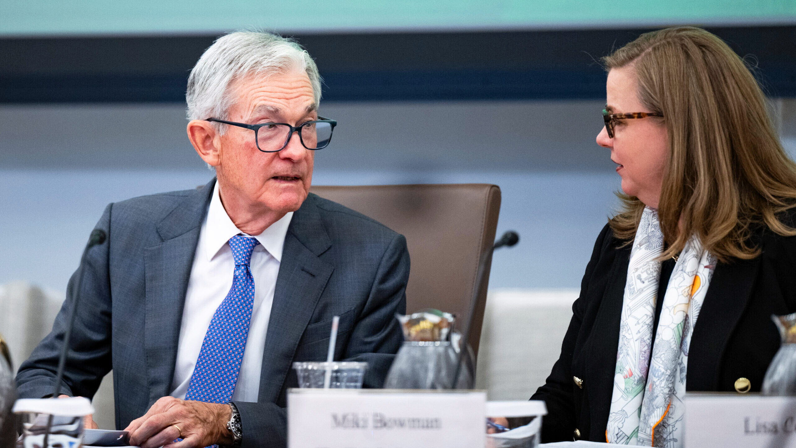 Photo of Federal Reserve Chair Jerome Powell and Vice Chair of the Federal Reserve Michelle Bowman.