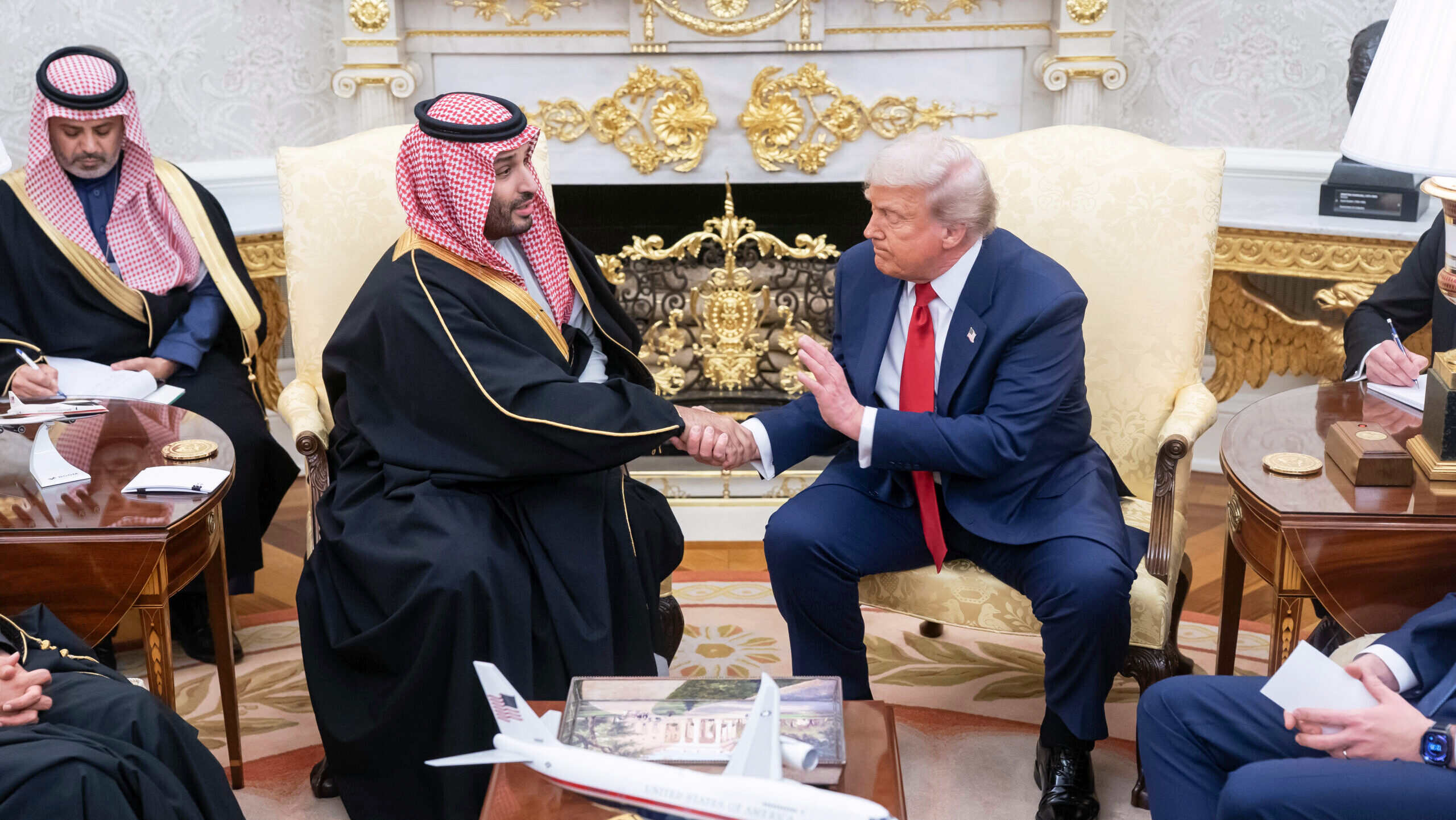 Photo of US President Donald Trump and Saudi Crown Prince Mohammed bin Salman.