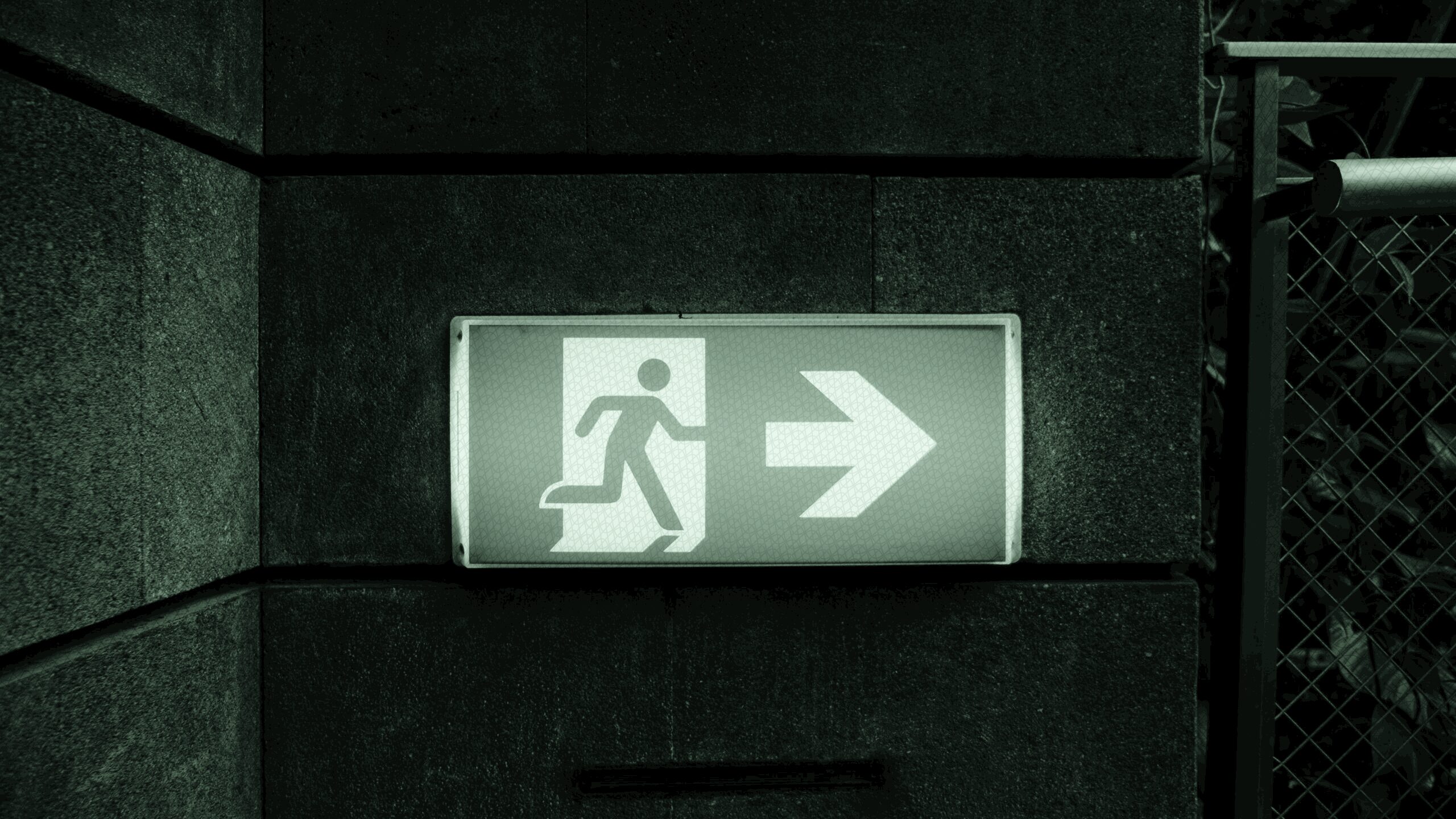 An exit sign.