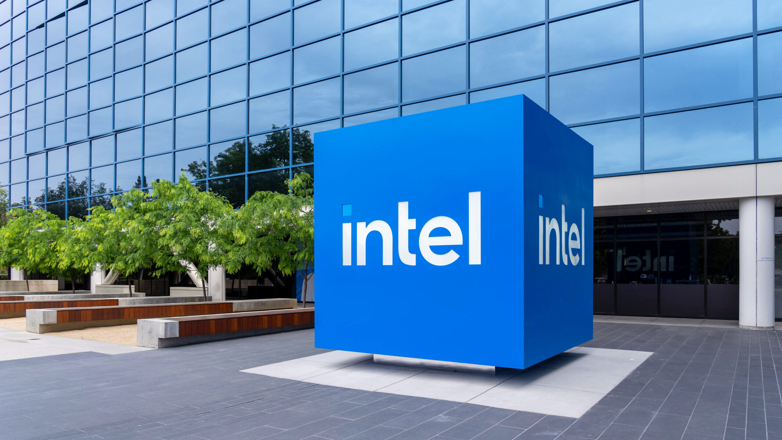 Photo of the Intel headquarters building.