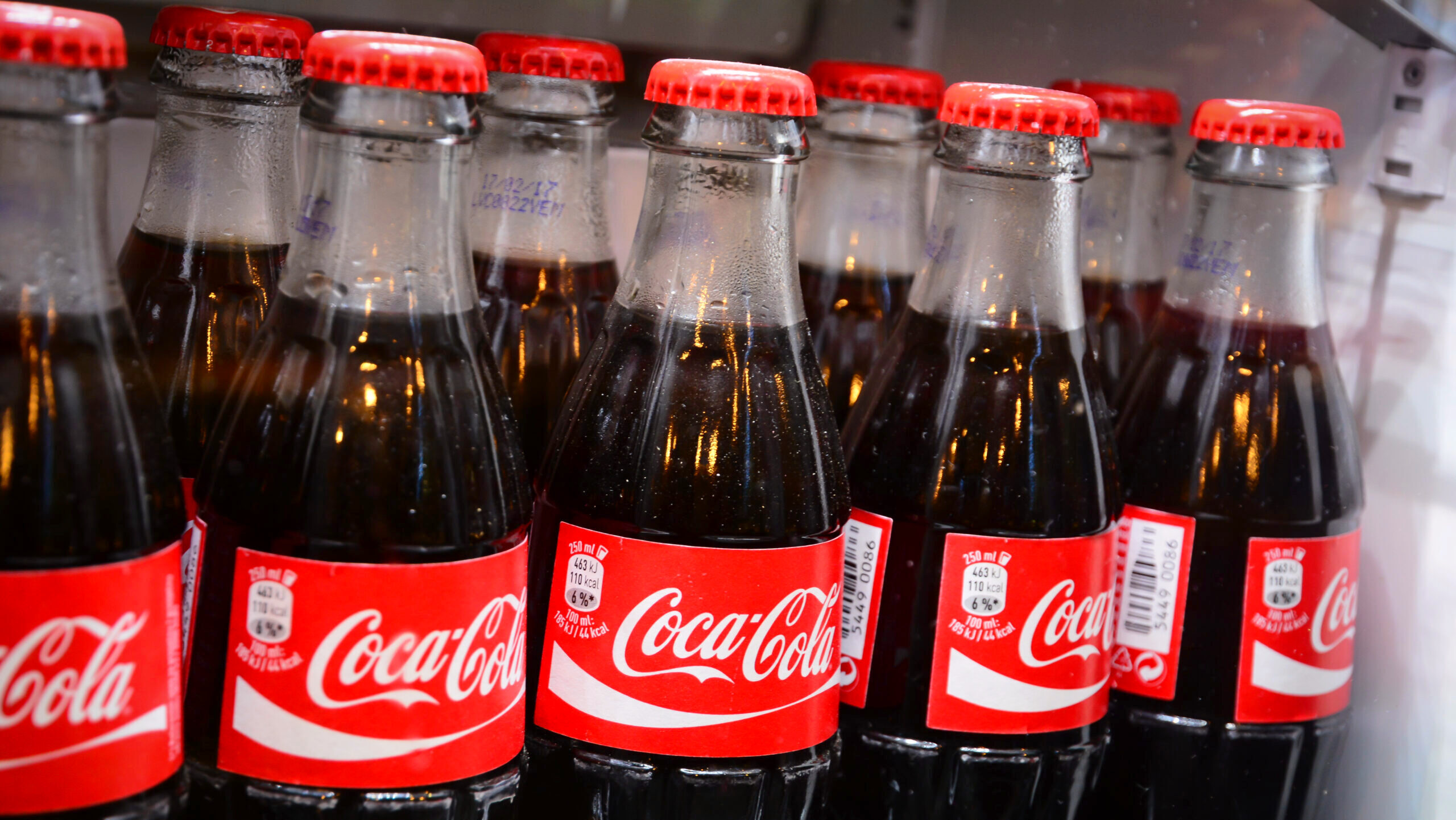 Photo of bottles of Coca-Cola.