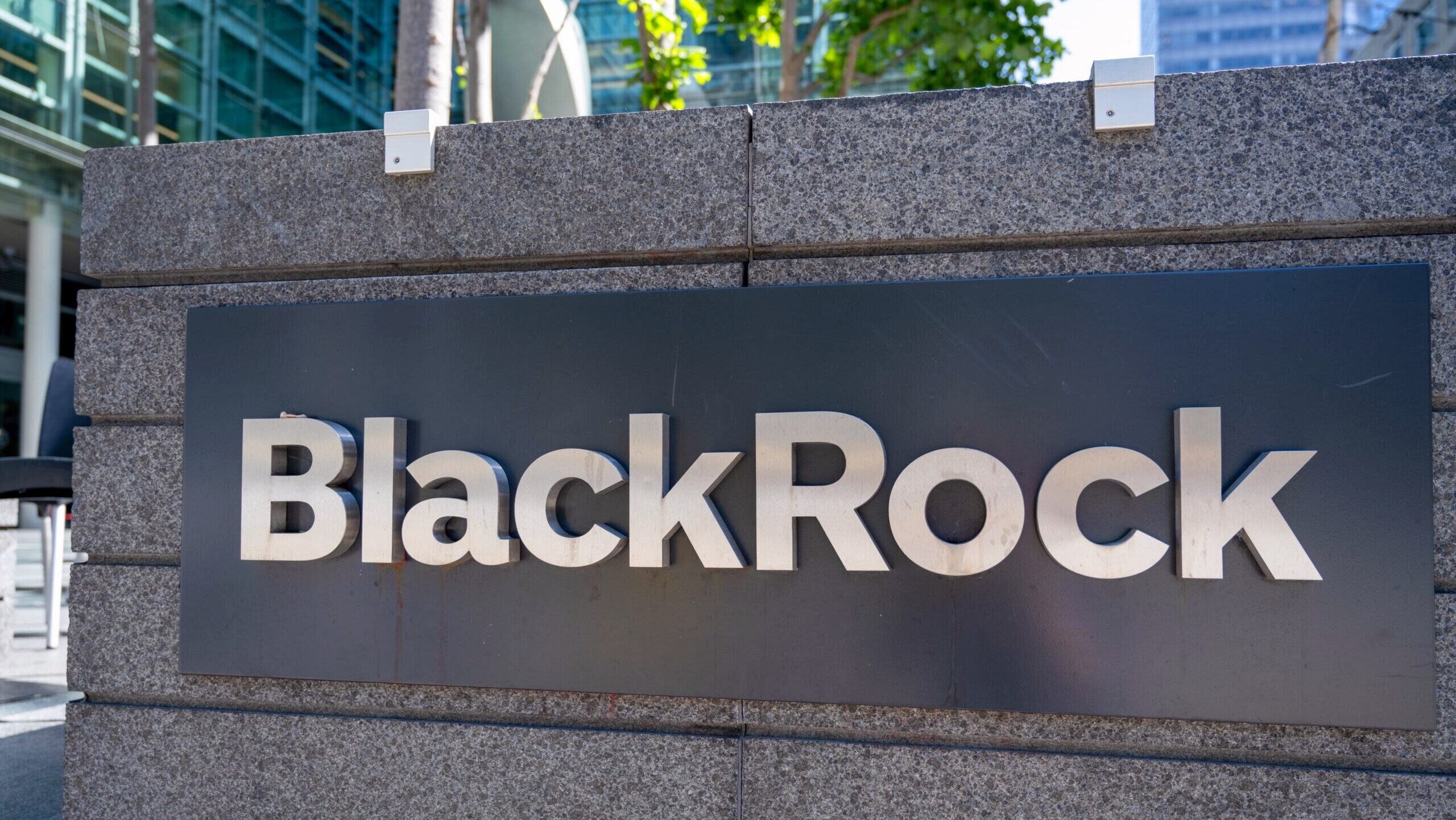 Photo of a BlackRock building sign