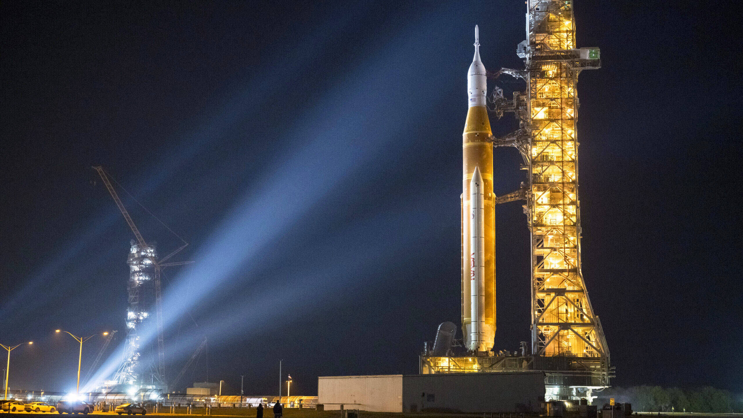 Photo of a NASA rocket before launching in Cap Canaveral, Florida.