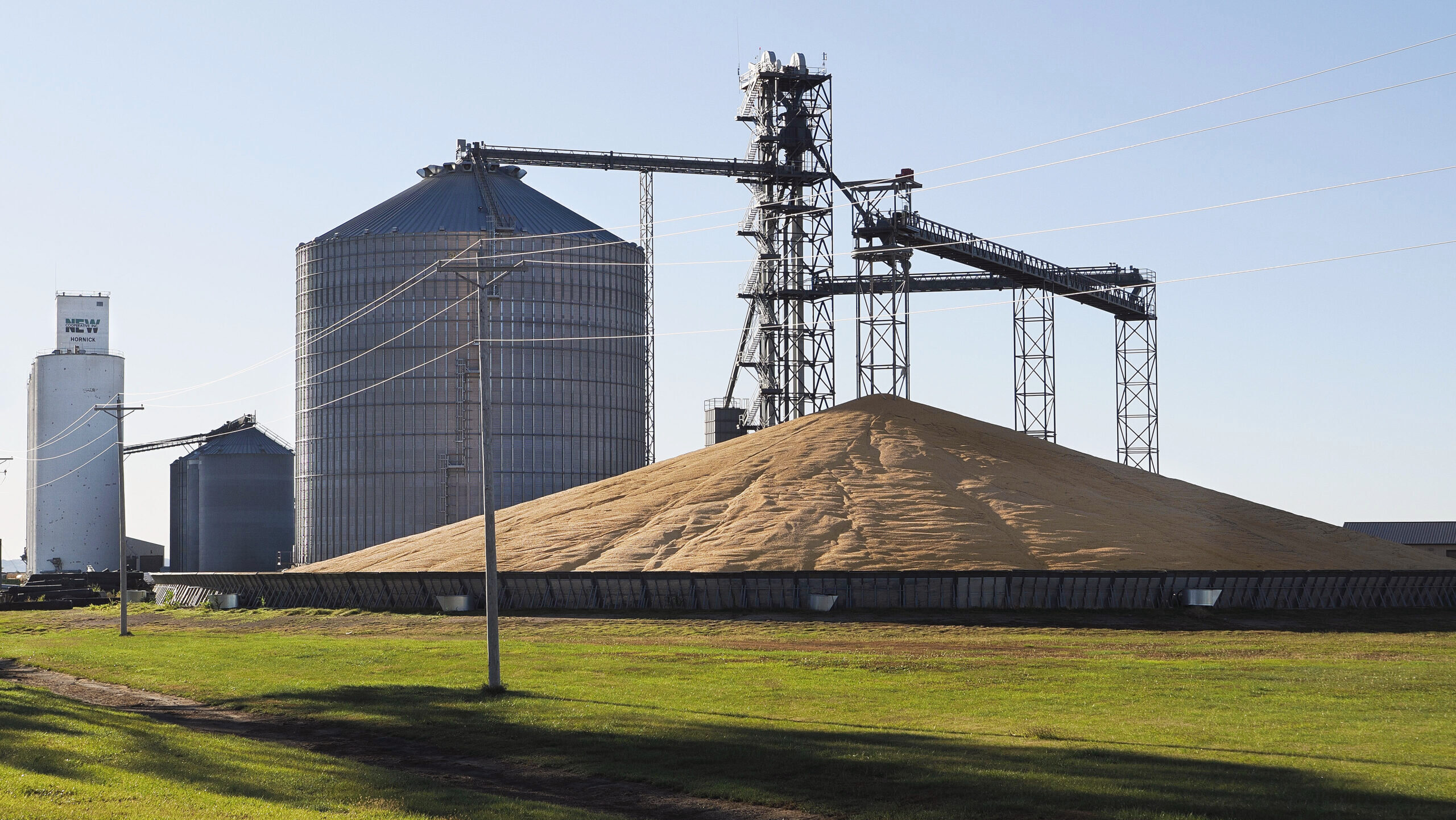 Photo of a grain elevator on an Iowa farm.
