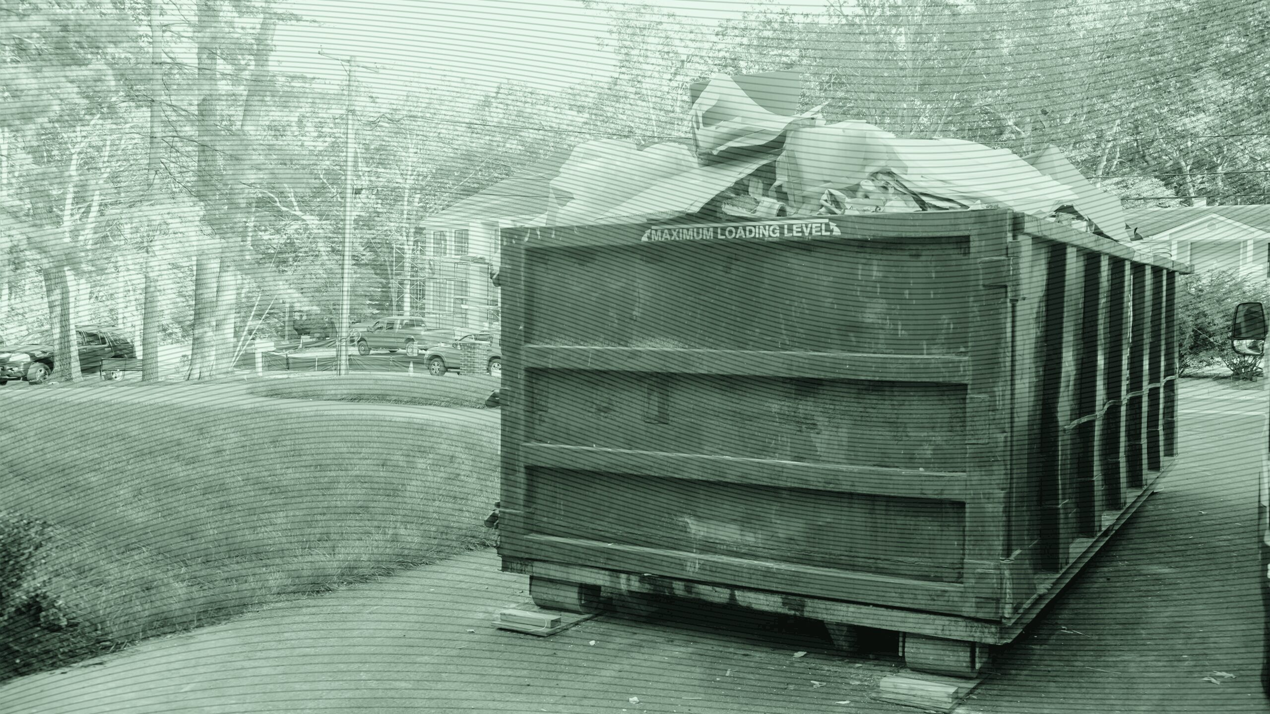A trash dumpster.