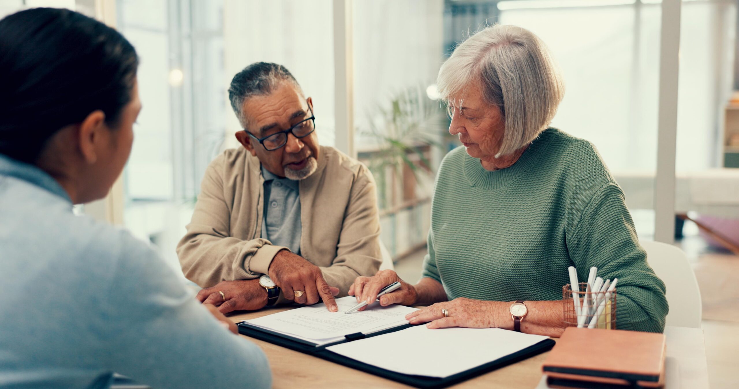 older clients working with an advisor.