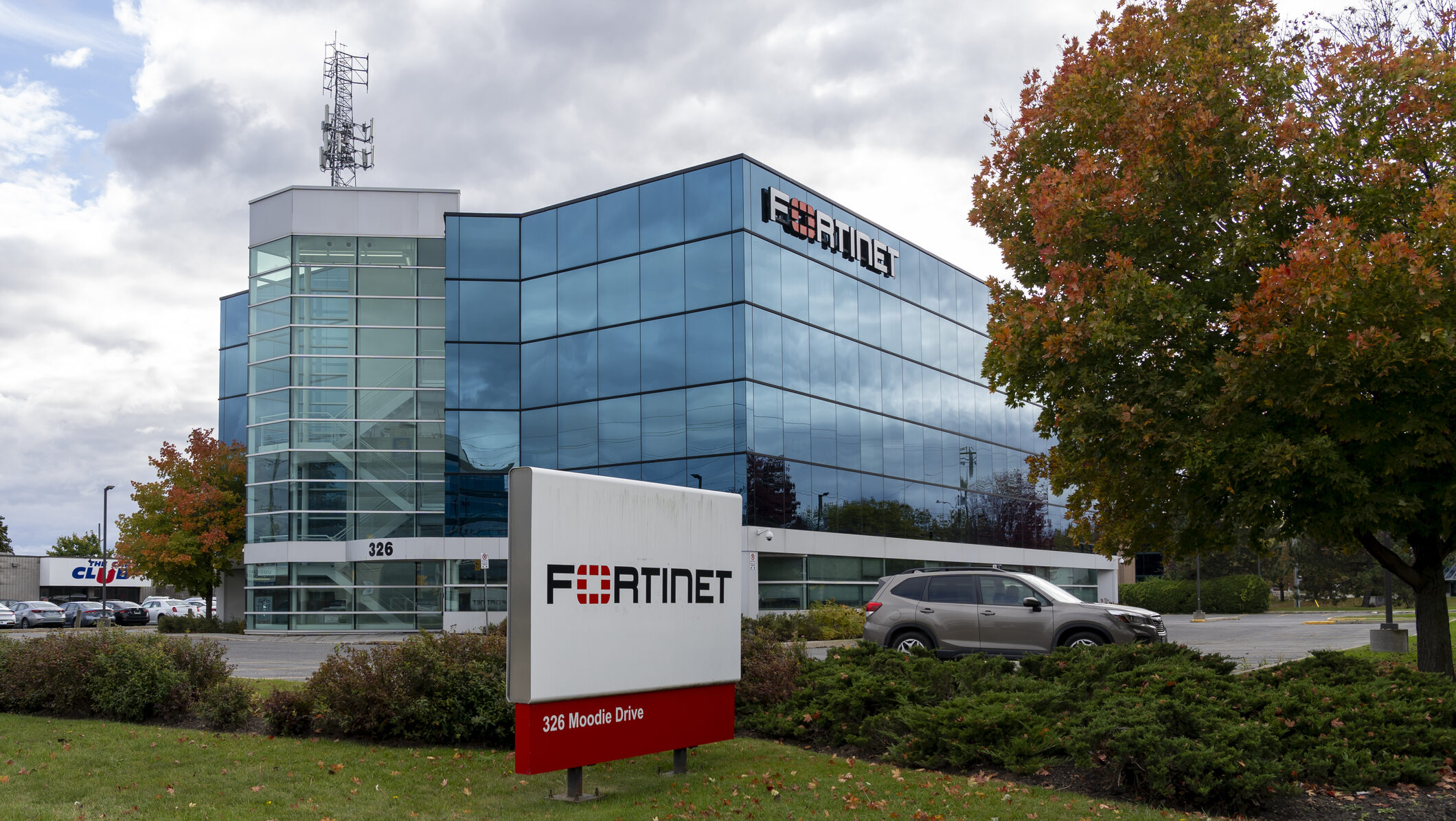A Fortinet Technologies office in Nepean, ON, Canada is shown.