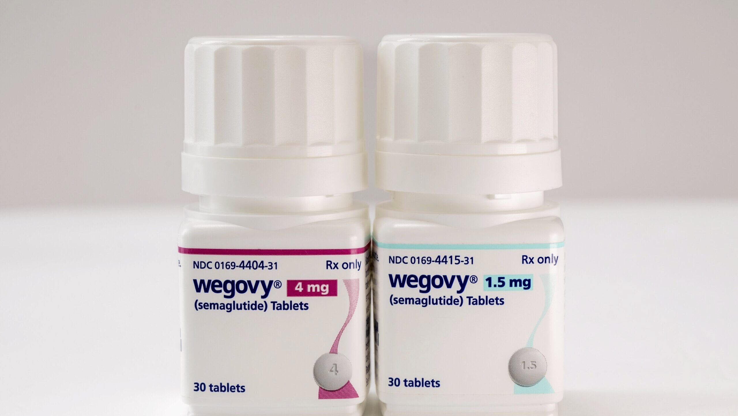 Photo of Wegovy tablet bottles.