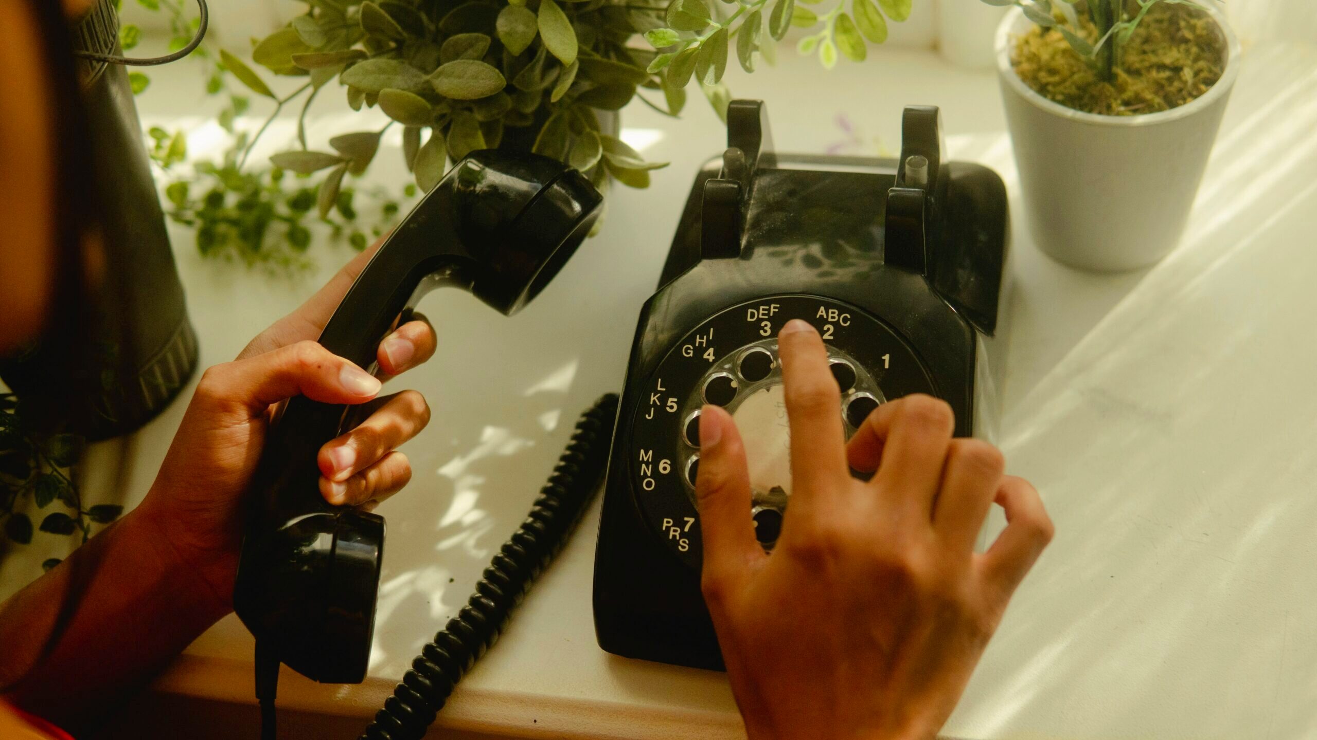 A person making a phone call.