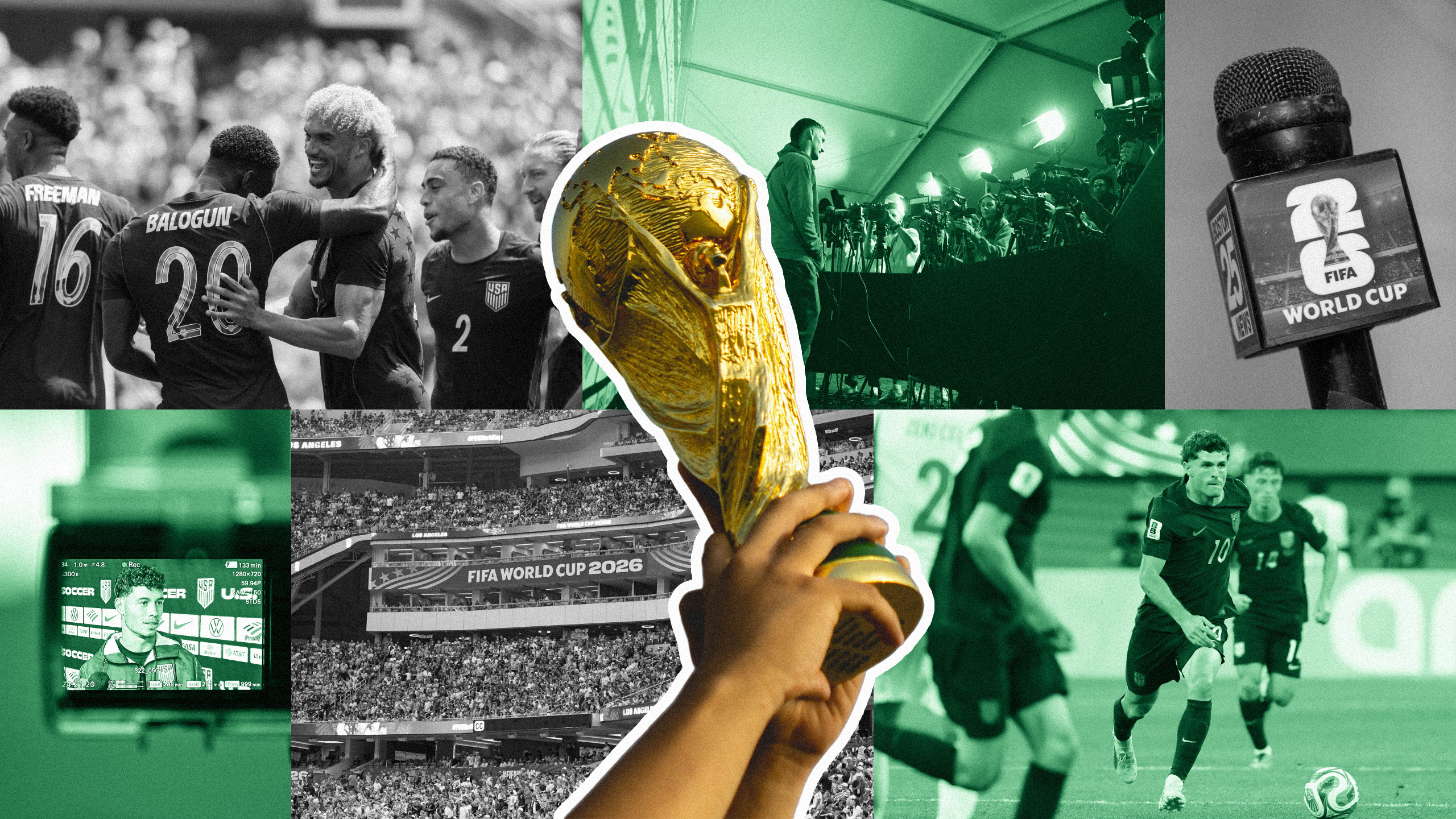 Photo collage of the USMNT at the World Cup