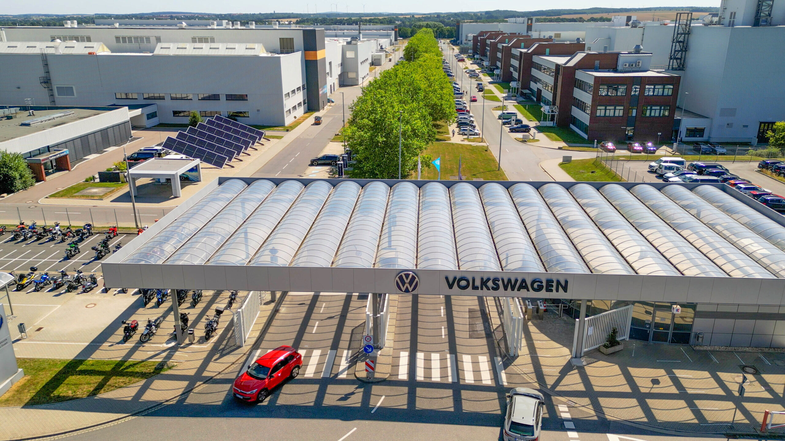 Photo of the Volkswagen manufacturing plant in Germany.