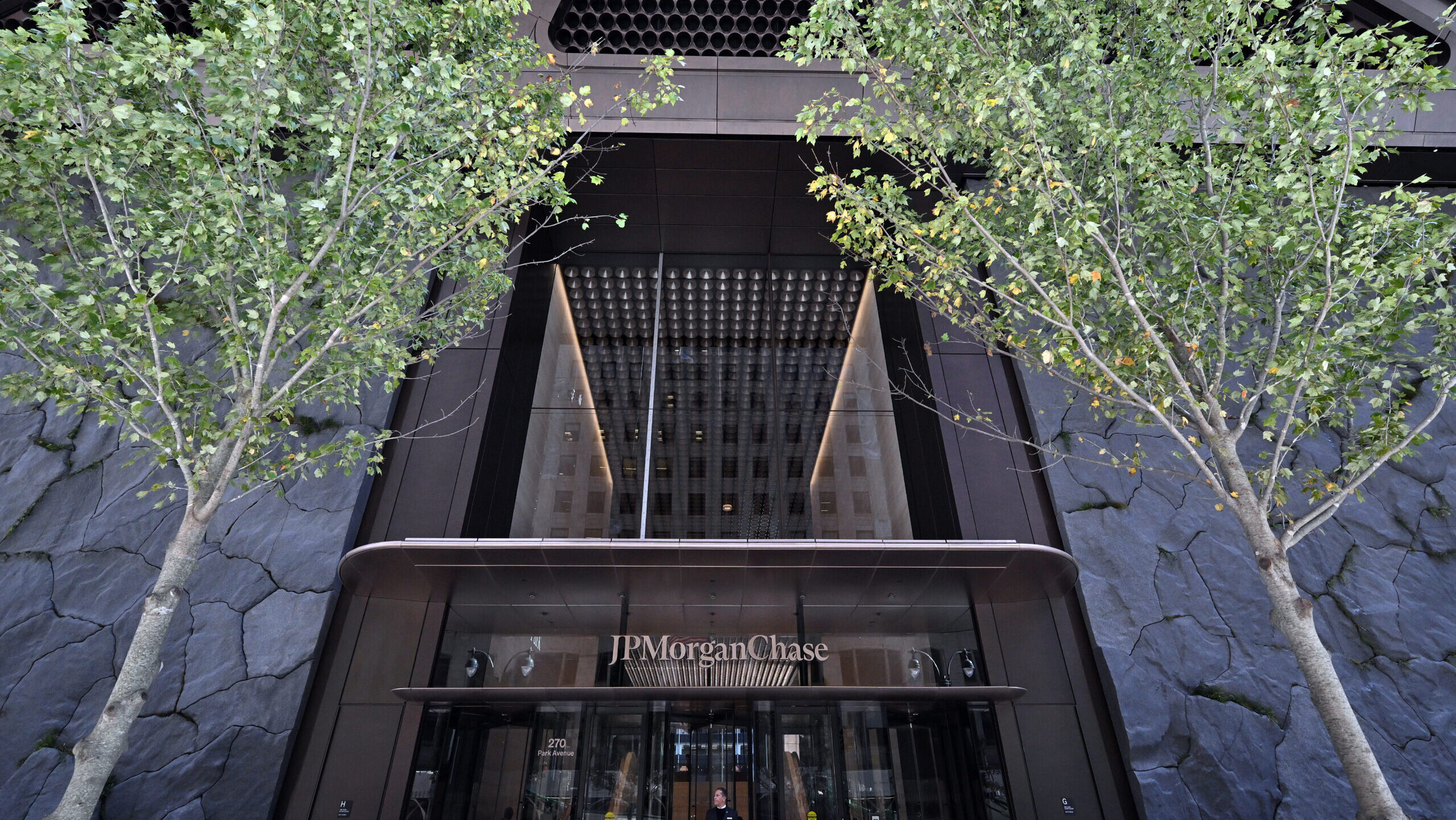 The Madison Avenue entrance to new JPMorgan Chase Headquarters in New York City.