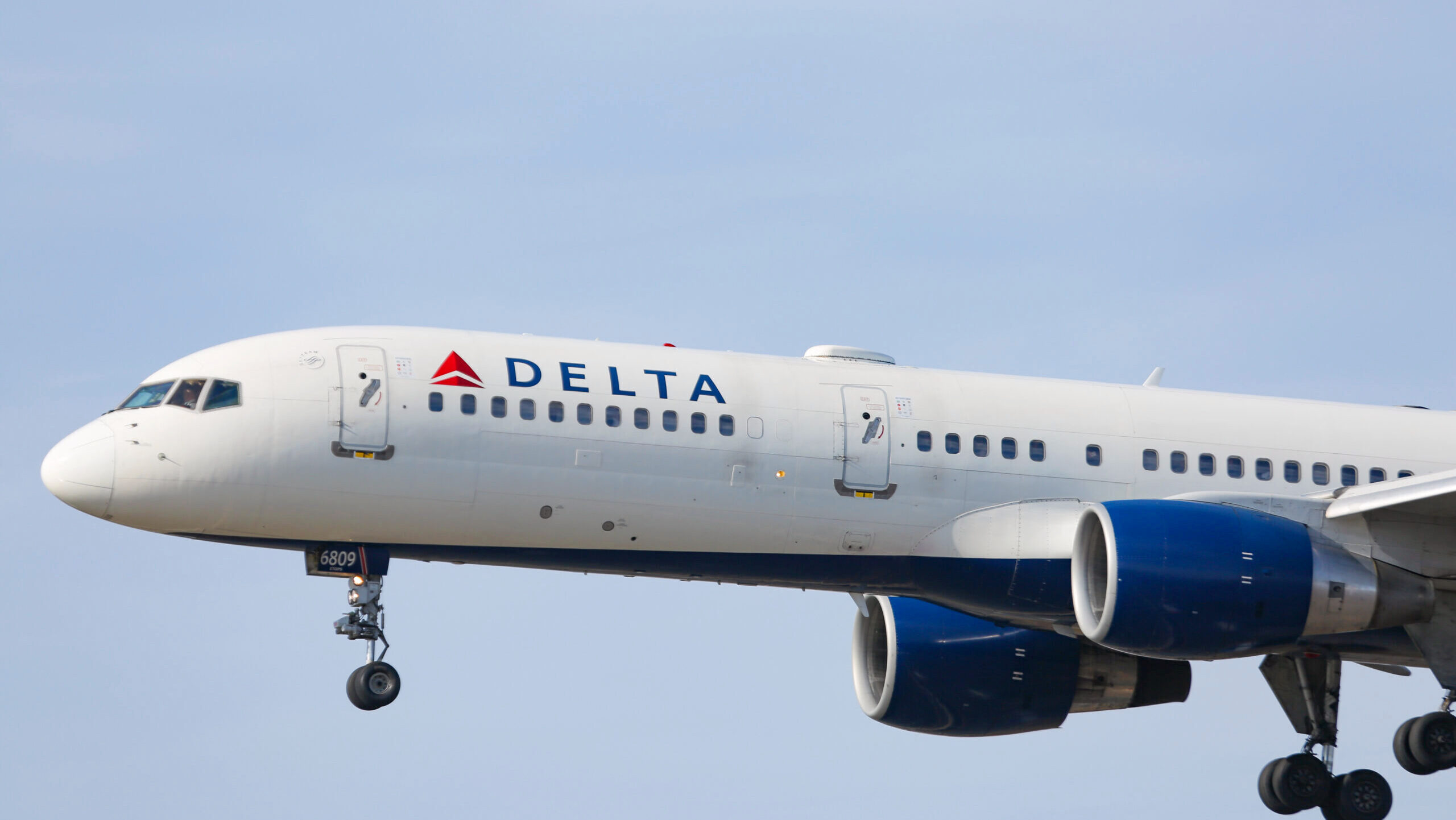 Photo of a Delta Air Lines plane in flight.