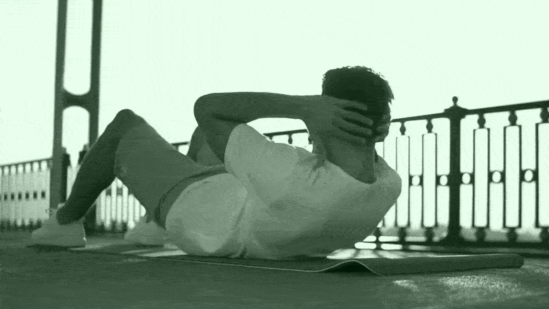 GIF of a person doing crunches