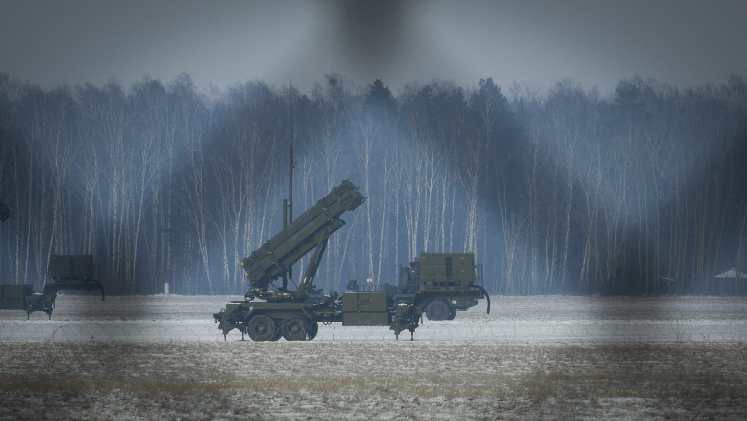 Patriot surface-to-air missile systems are seen at Warsaw Babice Airport in the Bemowo district of Warsaw, Poland.