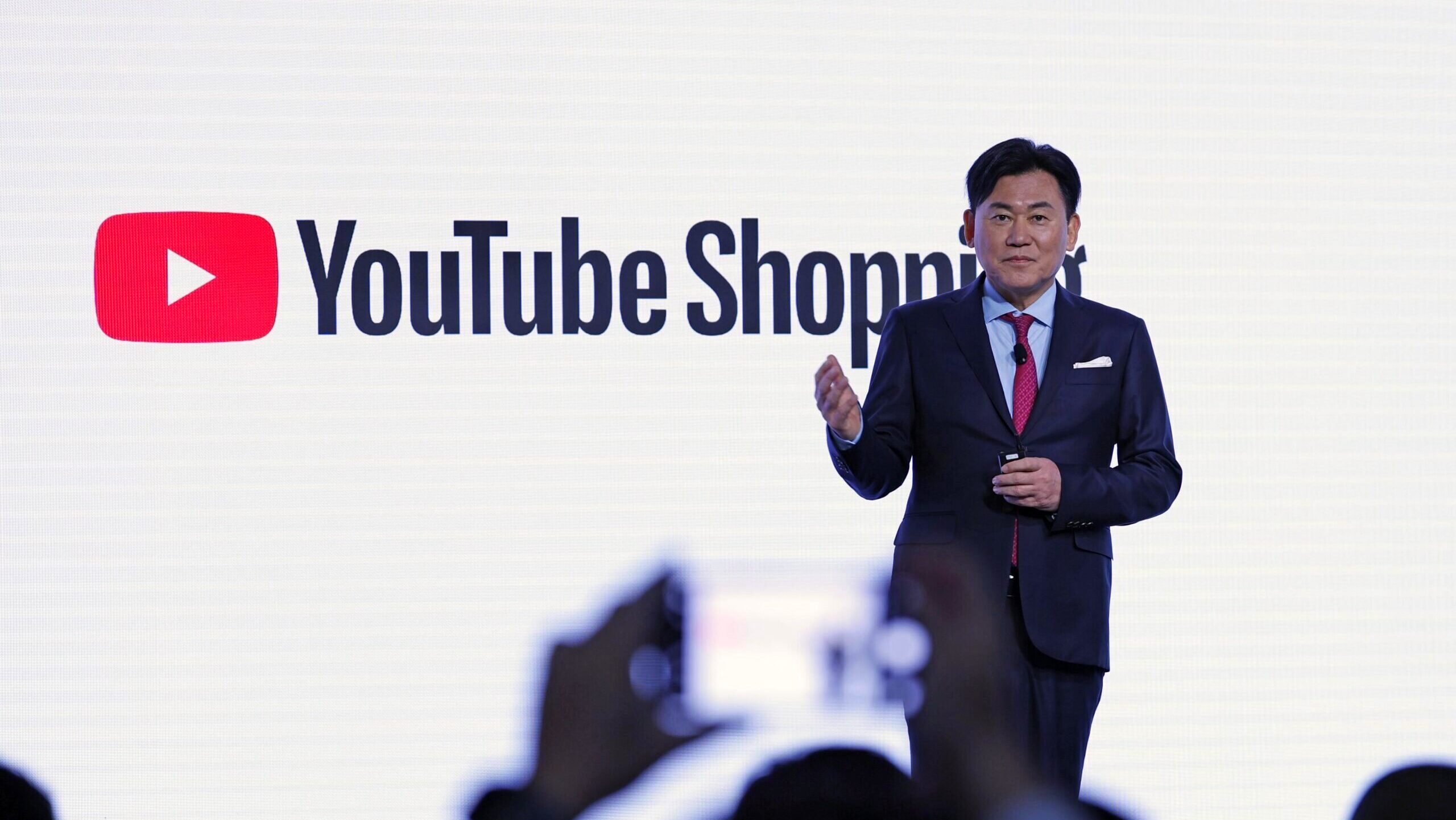 Photo of a YouTube Shopping presentation.